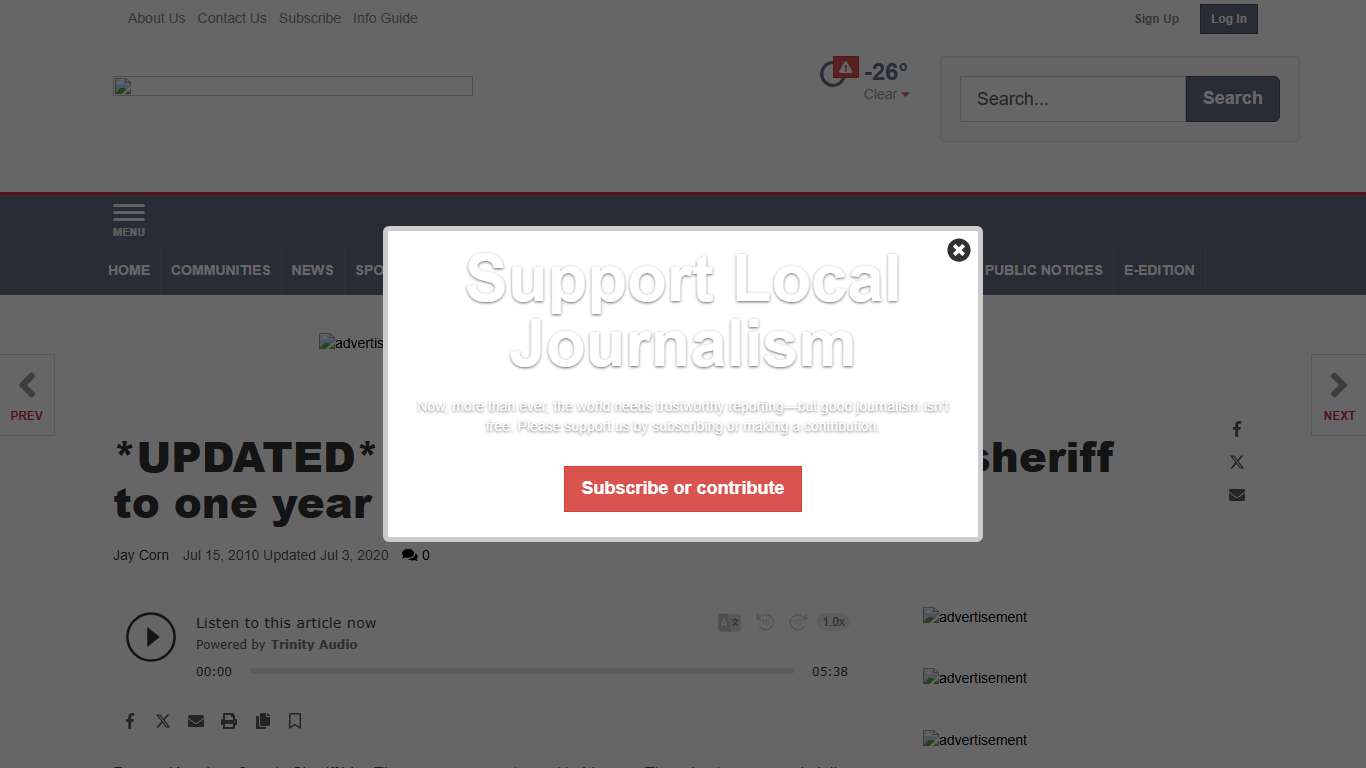 *UPDATED* Judge sentences former sheriff to one year in jail News pinecountynews.com