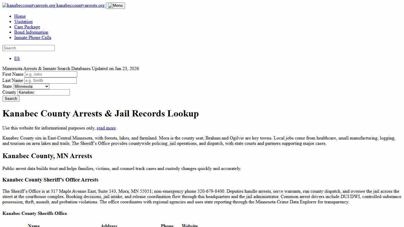 Kanabec County, MN Arrests, Warrants, Police Records Search